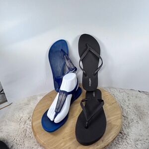 2pair Flip Flops Thong Sandals Beach Pool‎ Summer Casual Shoes Size 7-8